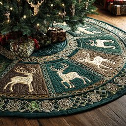 Wild Harmony Christmas Quilted Tree Skirt
