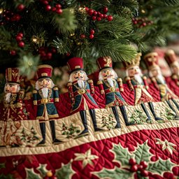 Sugarplum Guard Quilted Christmas Tree Skirt