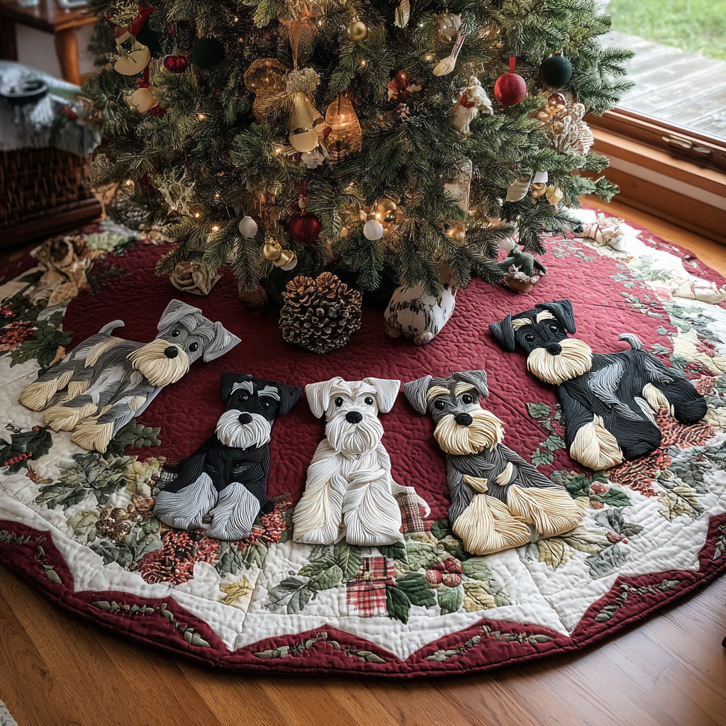 Holiday Beard Buddy Quilted Christmas Tree Skirt