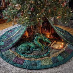 Verdant Lorekeeper Quilted Tree Skirt
