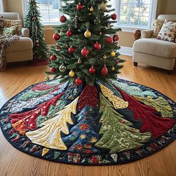 Forest Charm Christmas Quilted Tree Skirt