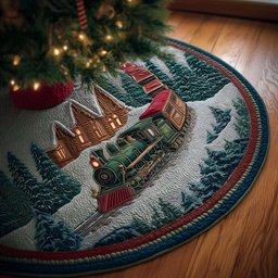 Season Trail Christmas Quilted Tree Skirt