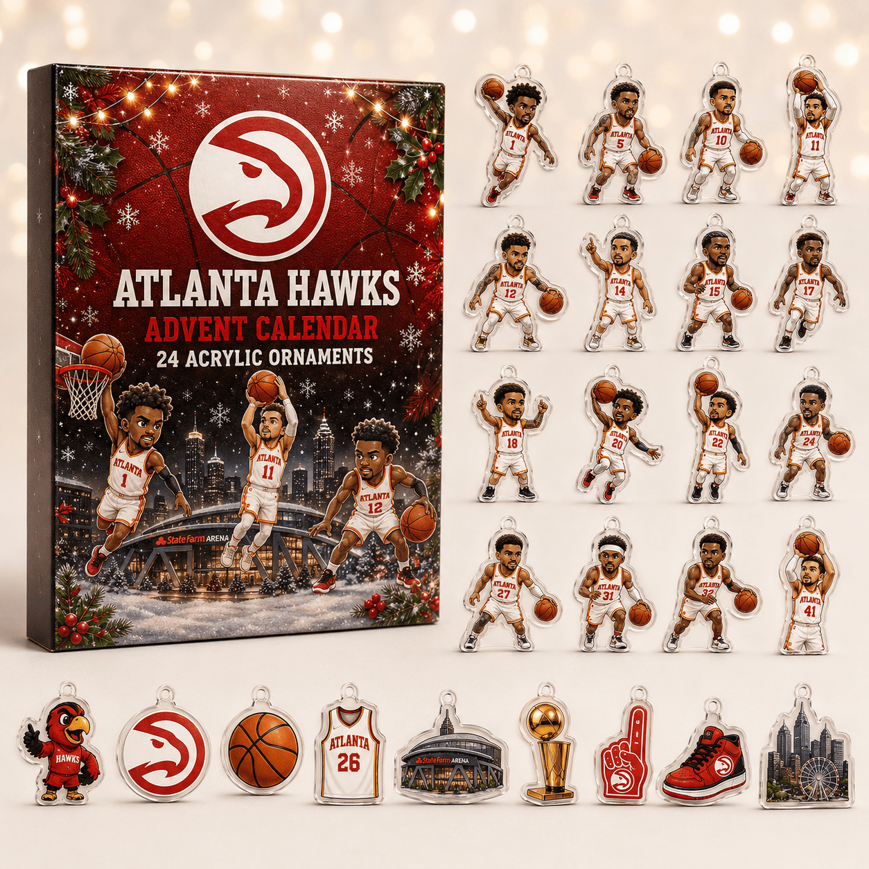 Atlanta Hawks Christmas Advent Calendar Xmas Eve Countdown Best Gifts For Basketball Fans