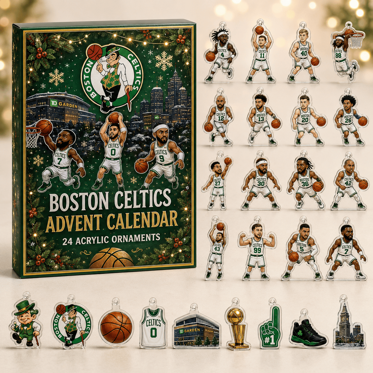 Boston Celtics Christmas Advent Calendar Xmas Calendar Decor Christmas Gifts For Fans