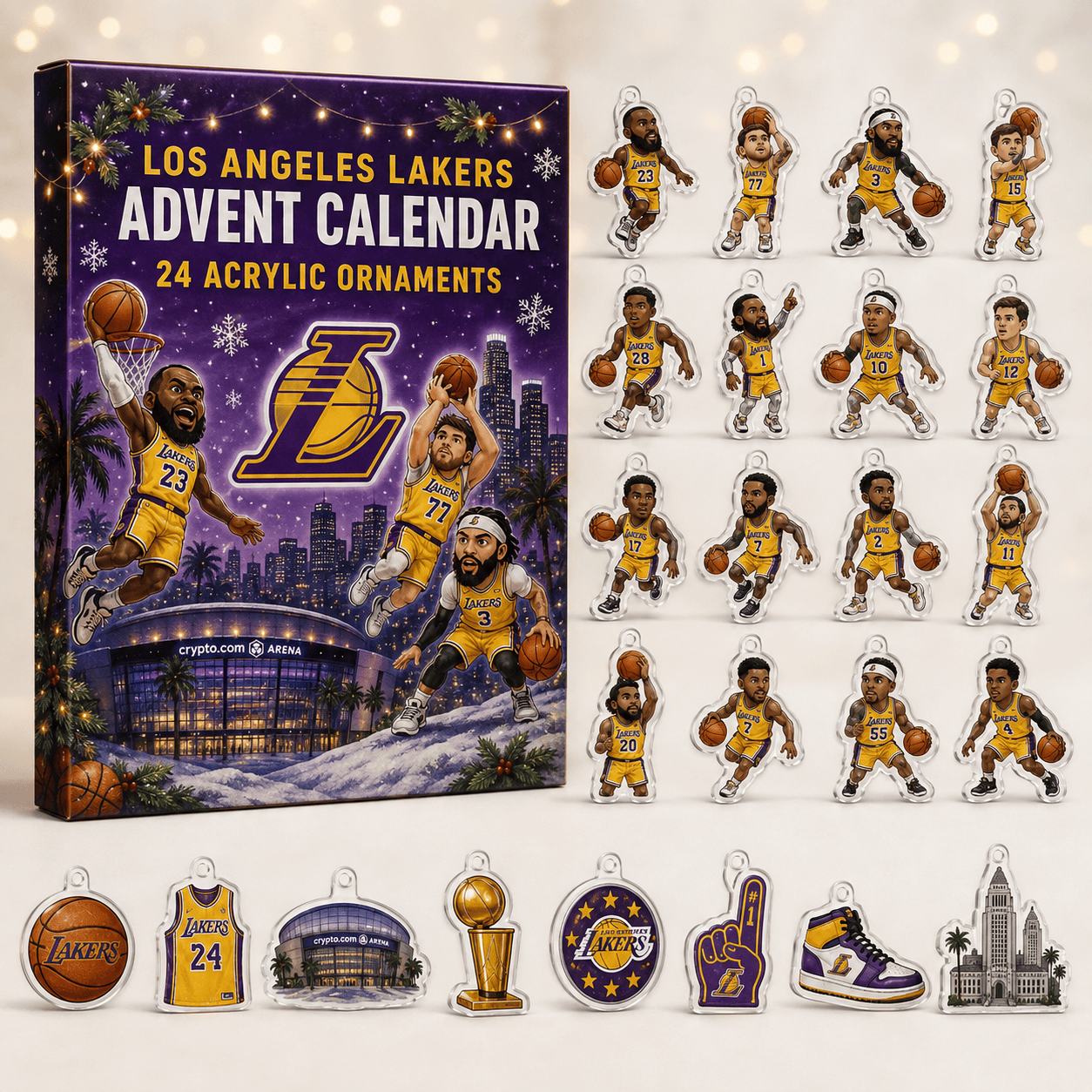 Los Angeles Lakers Xmas Advent Calendar Christmas Home Decor Basketball Lovers Gifts
