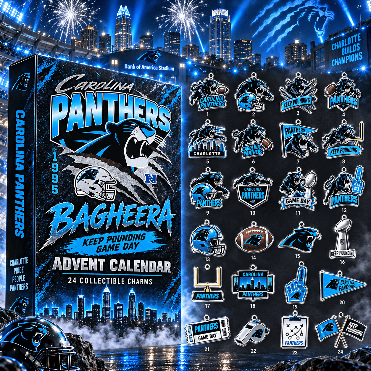 Bagheera X Carolina Panthers Advent Calendar 2026 Holiday Gift For Football Supporters