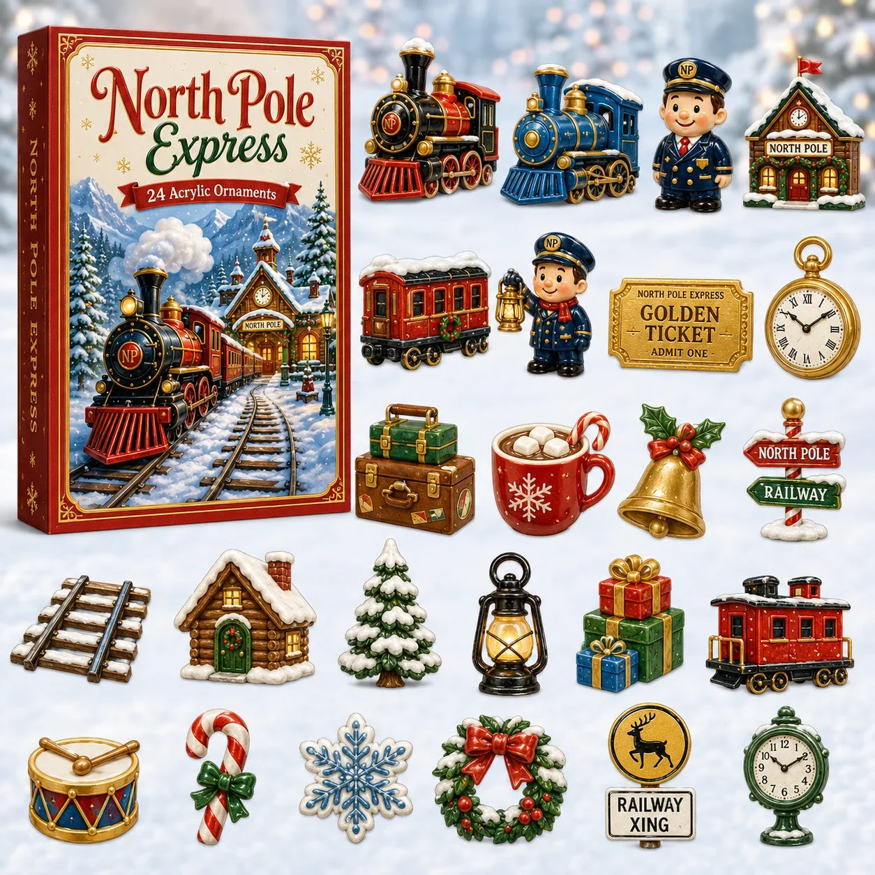 North Pole Express Advent Calendar 2026 Christmas Countdown Decor Best Xmas Gift Ideas