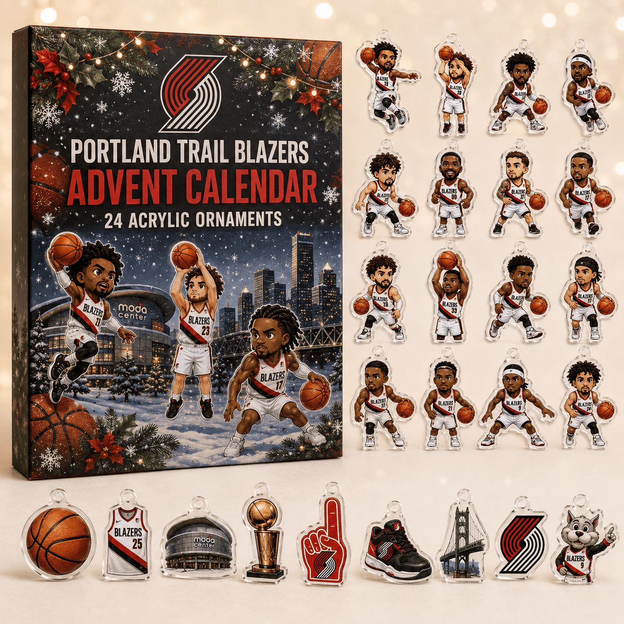 Portland Trail Blazers Advent Calendar Christmas Eve Countdown Xmas Gifts For Basketball Fans
