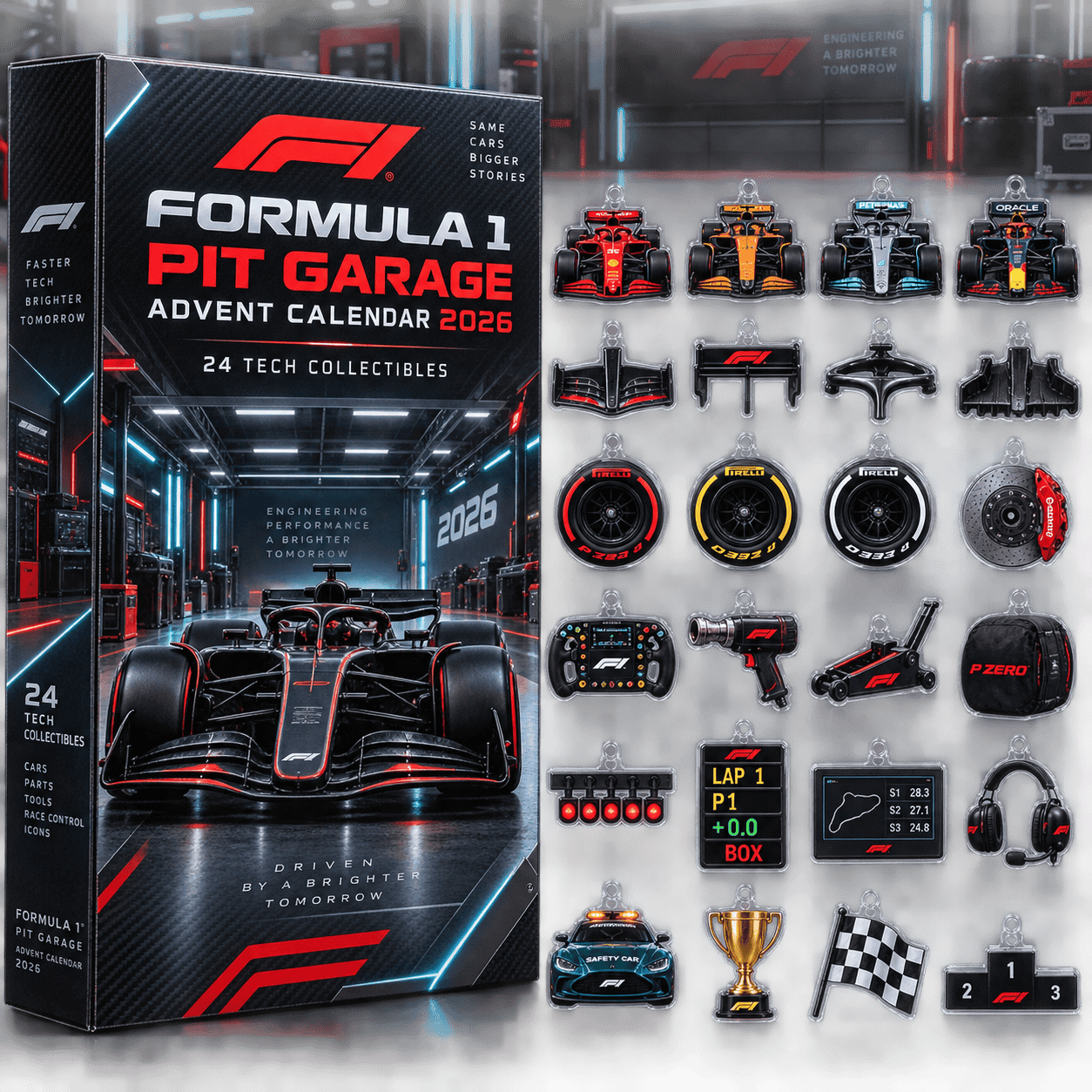 Formula 1 Pit Garage Advent Calendar 2026 Motorsport Christmas Countdown Gift