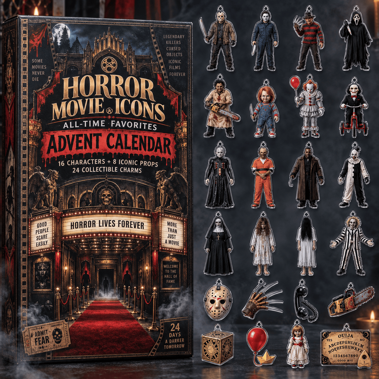 Horror Movie Icons Classic Frights Advent Calendar 2026 Scary Gift For Horror Fans