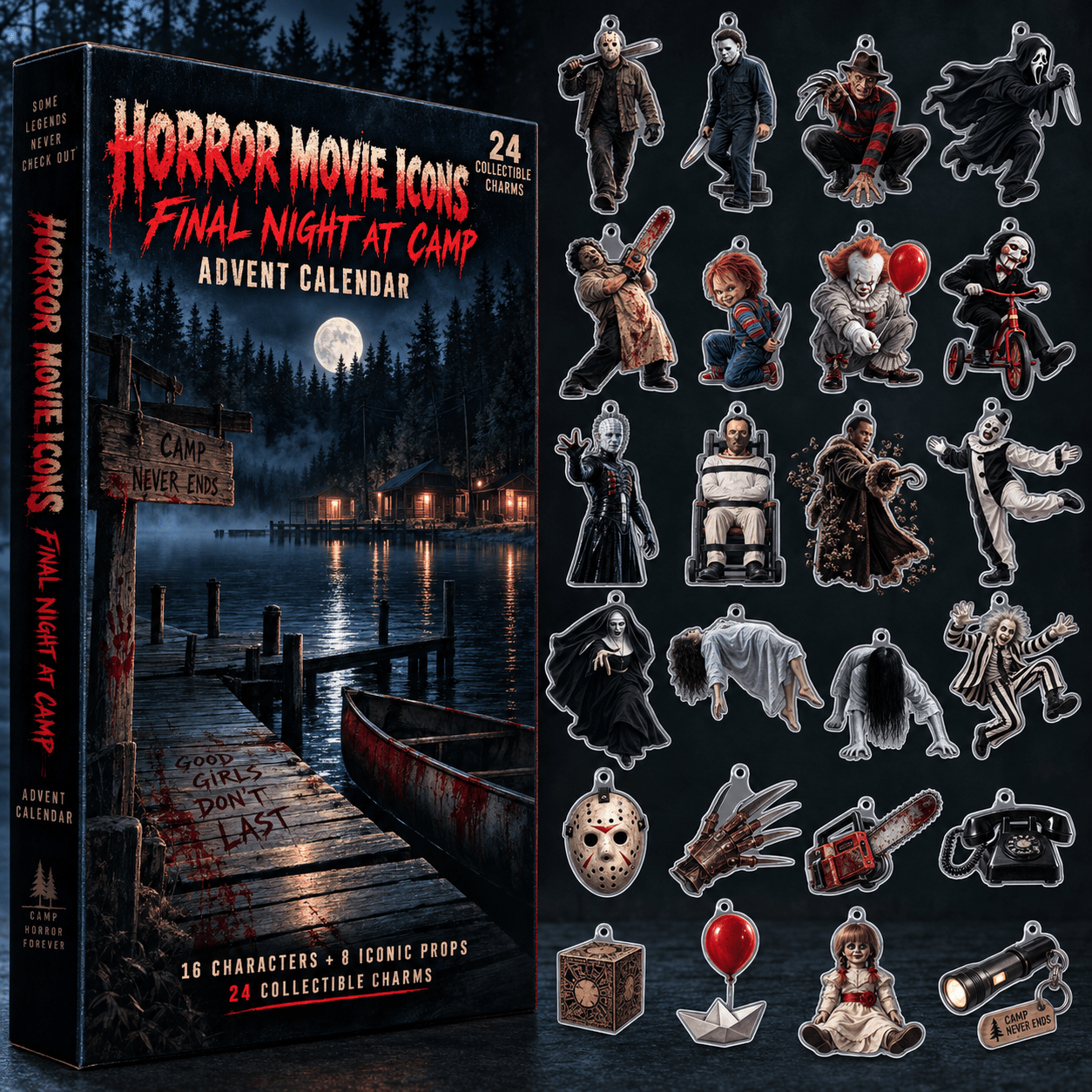 Horror Movie Icons Final Night At Camp Advent Calendar 2026 Scary Holiday Gift For Fans