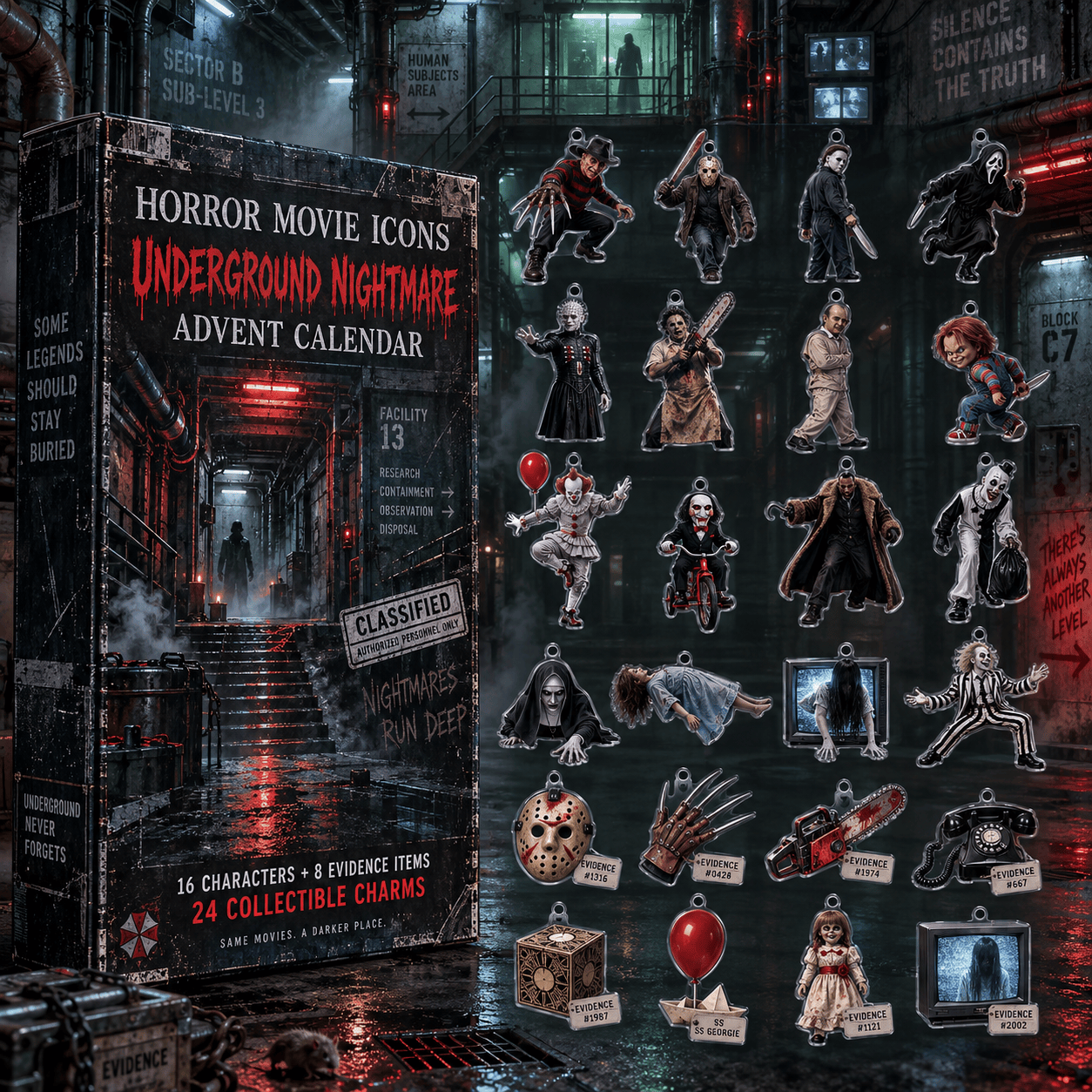 Horror Movie Icons Underground Nightmare Advent Calendar 2026 Horror Christmas Gift