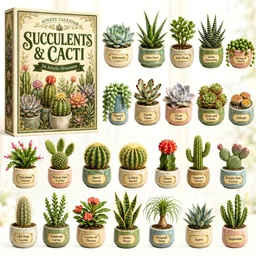 Succulents Cacti Advent Calendar 2026 24 Day Festive Countdown Best Gifts For Succelents Lovers