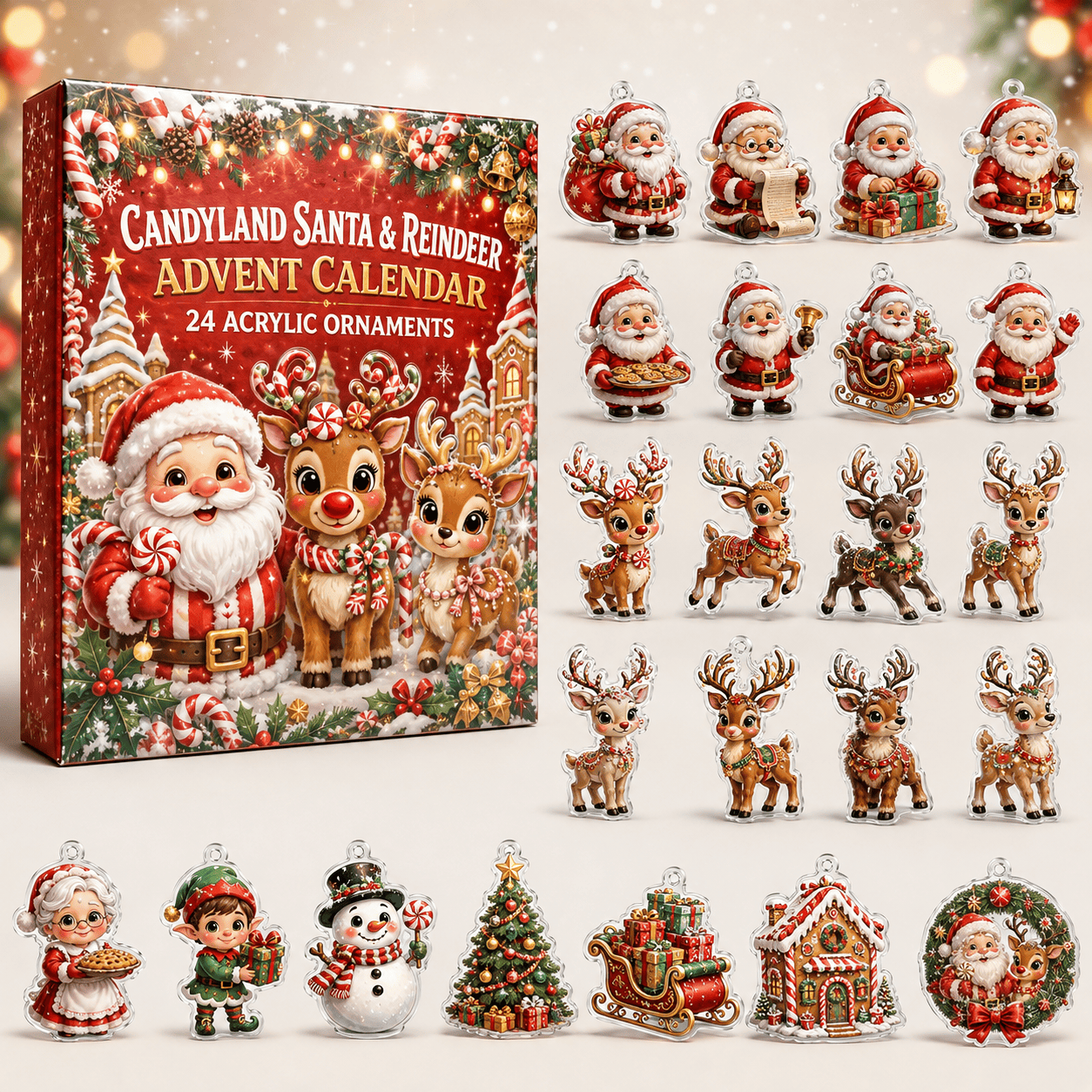 Vandyland Santa N Reindeer Christmas Advent Calendar Xmas Home Decor Best Christmas Gifts