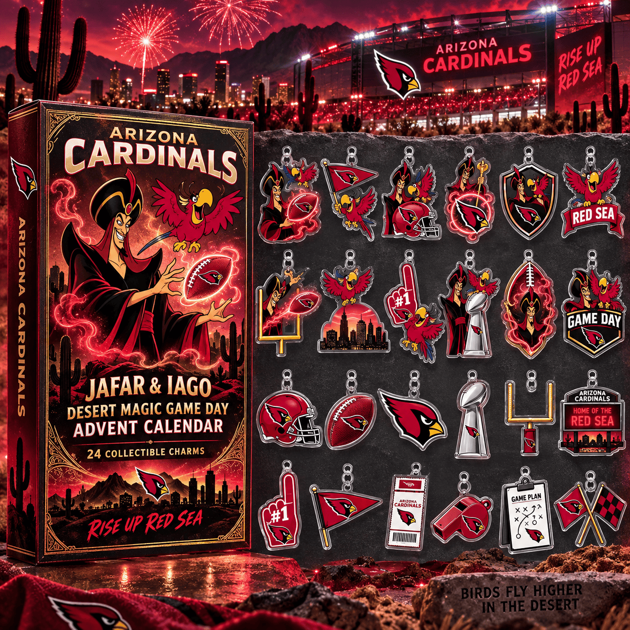 Arizona Cardinals X Jafar And Iago Game Day Advent Calendar 2026 Football Lover Christmas Gift