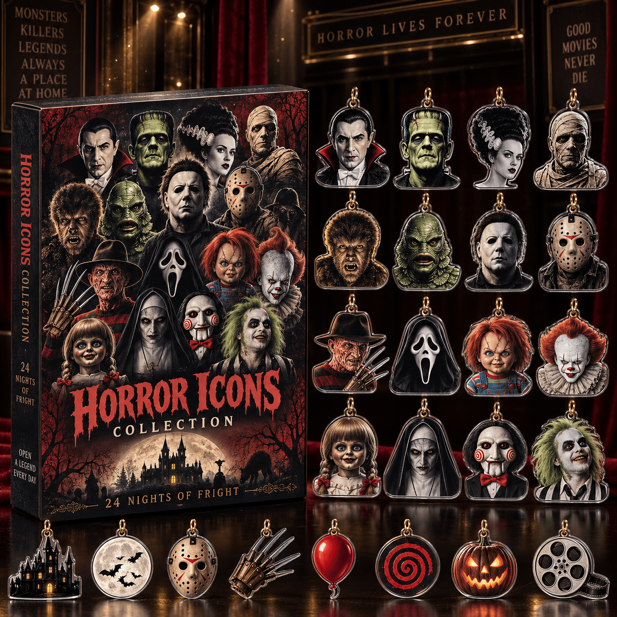 Horror Icons Collection Advent Calendar 2026 Horror Lover Christmas Countdown Gift