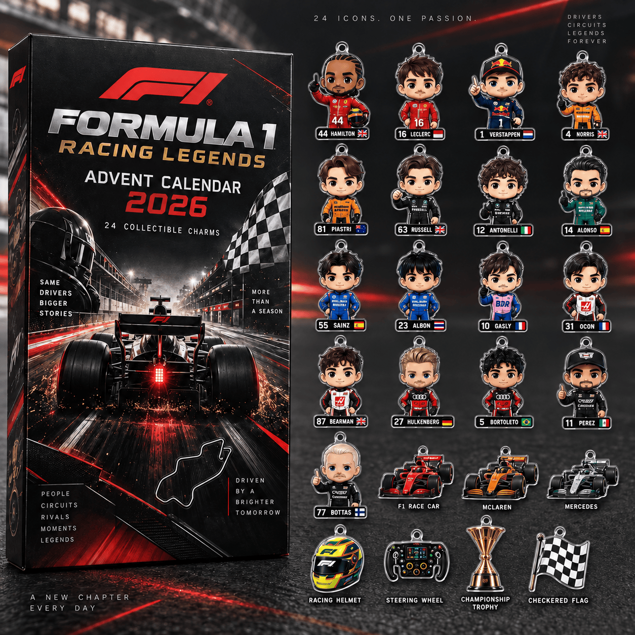 Formula 1 Racing Legends 2026 Advent Calendar Racing Christmas Countdown Gift