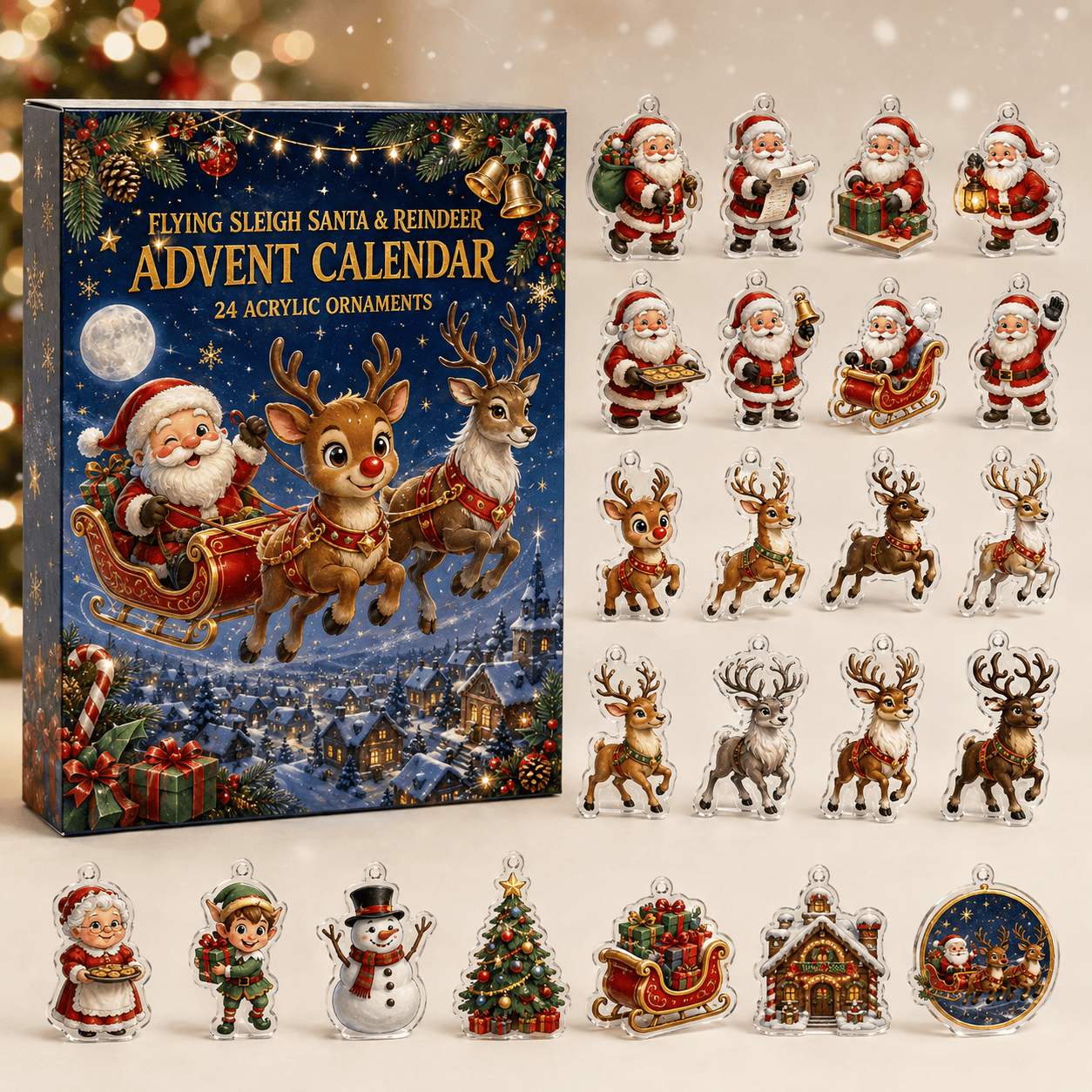 Flying Sleigh Santa Reinder Christmas Advent Calendar Xmas Advent Calendar Gifts For Son