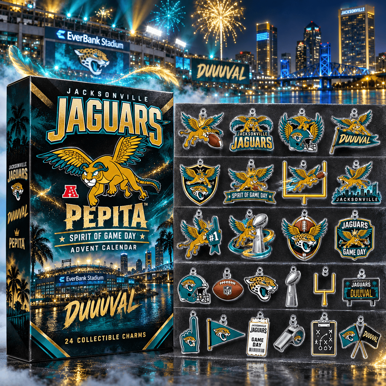 Jacksonville Jaguars X Pepita Game Day Advent Calendar 2026 Christmas Gift For Football Fans