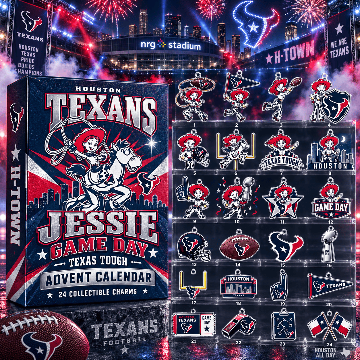 Houston Texans X Jessie Team Spirit Advent Calendar 2026 NFL Fan Gift For The Holiday Season