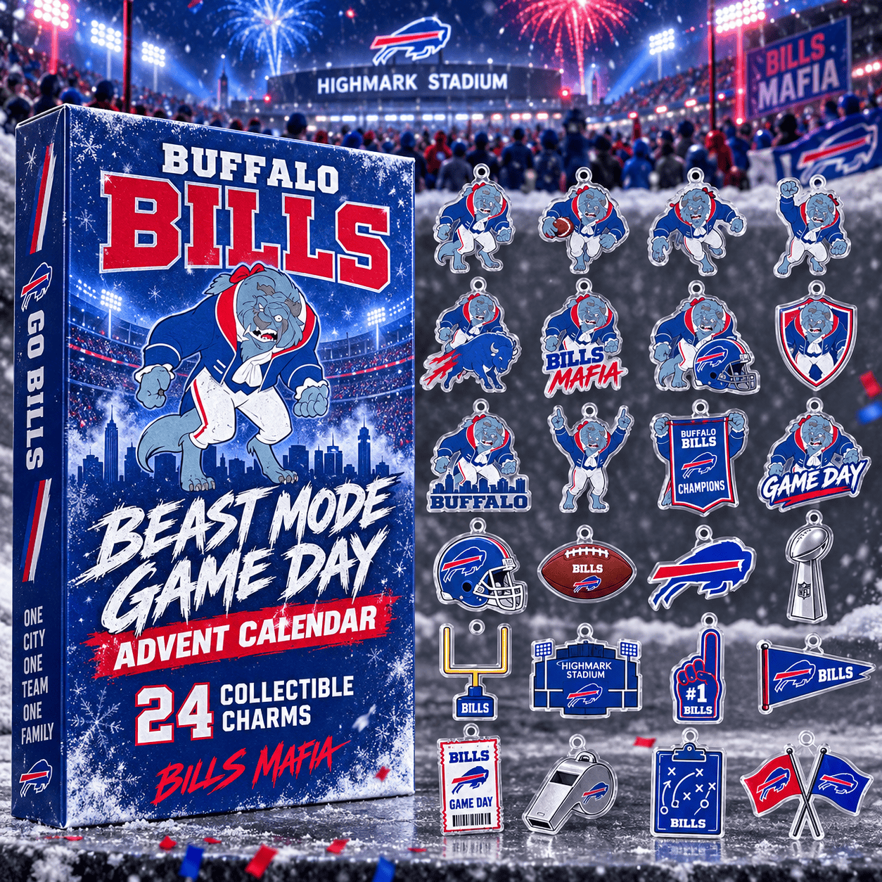 Buffalo Bills X Beast Christmas Countdown Calendar 2026 Football Lover Holiday Present