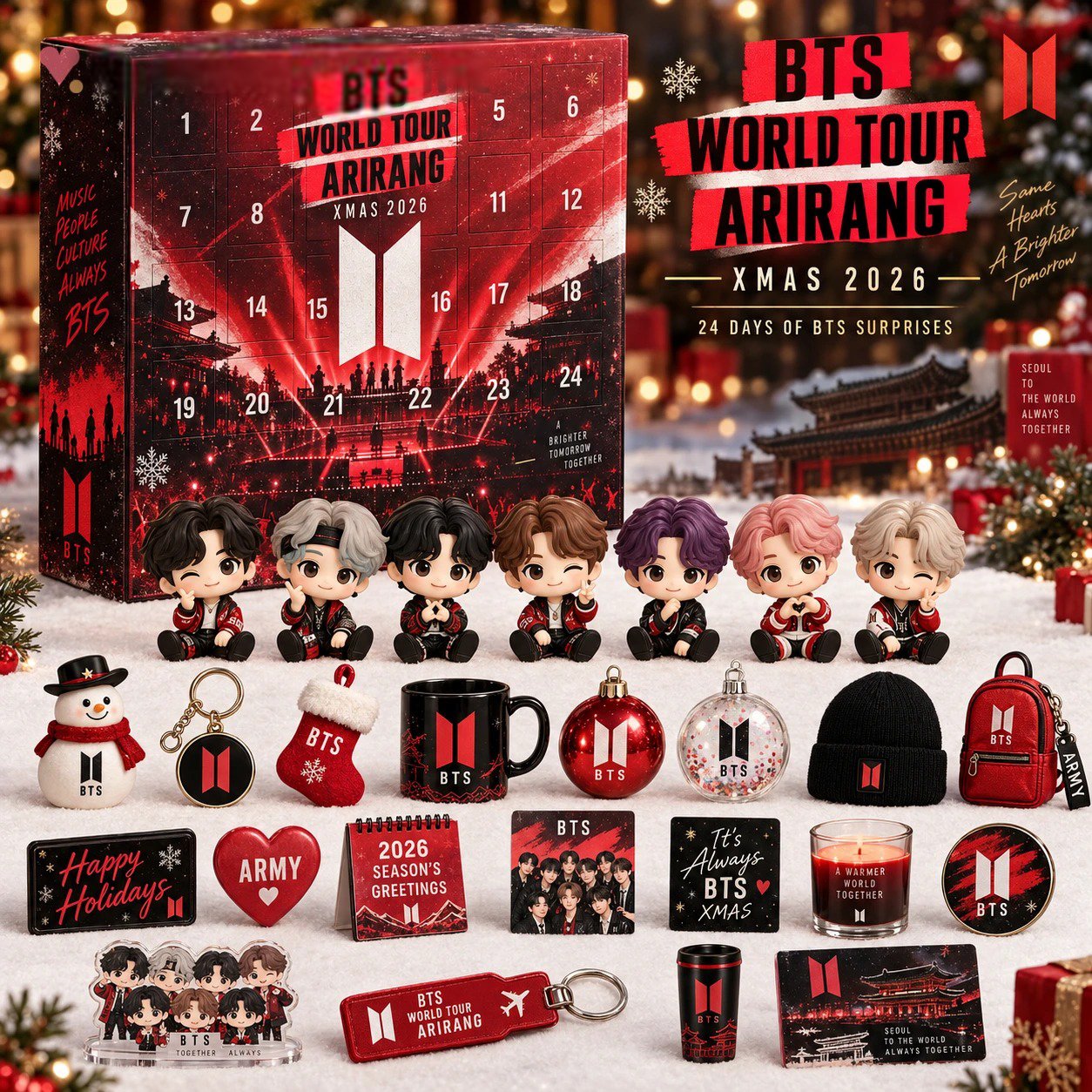 BTS World Tour Arirang Advent Calendar 2026 Xmas Surprises Christmas Countdown K-Pop Gift