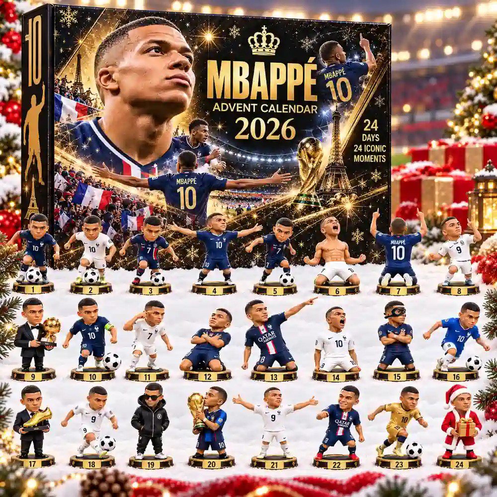 Kylian Mbappe Advent Calendar 2026 Soccer Legend Christmas Countdown Football Fan Gift