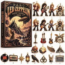 Led Zeppelin Advent Calendar 2026 Classic Rock Charms Christmas Countdown Rockers Gift