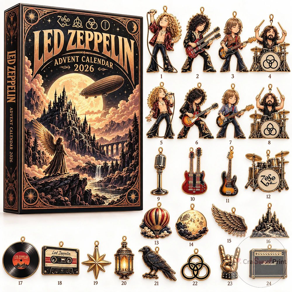 Led Zeppelin Advent Calendar 2026 Classic Rock Charms Christmas Countdown Rockers Gift