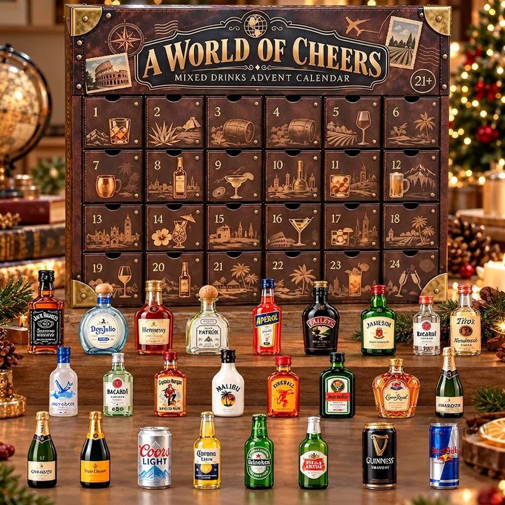 A World Of Cheers Advent Calendar 2026 Mixed Drinks Christmas Countdown Cocktail Lover Gift