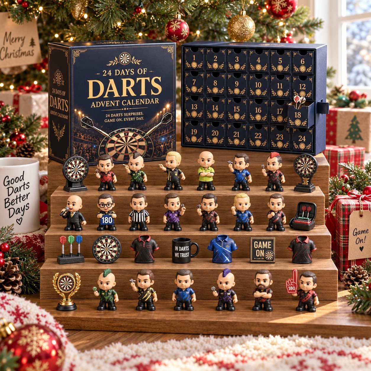 Darts Advent Calendar 2026 Dartboard Players Christmas Countdown Darts Fan Gift