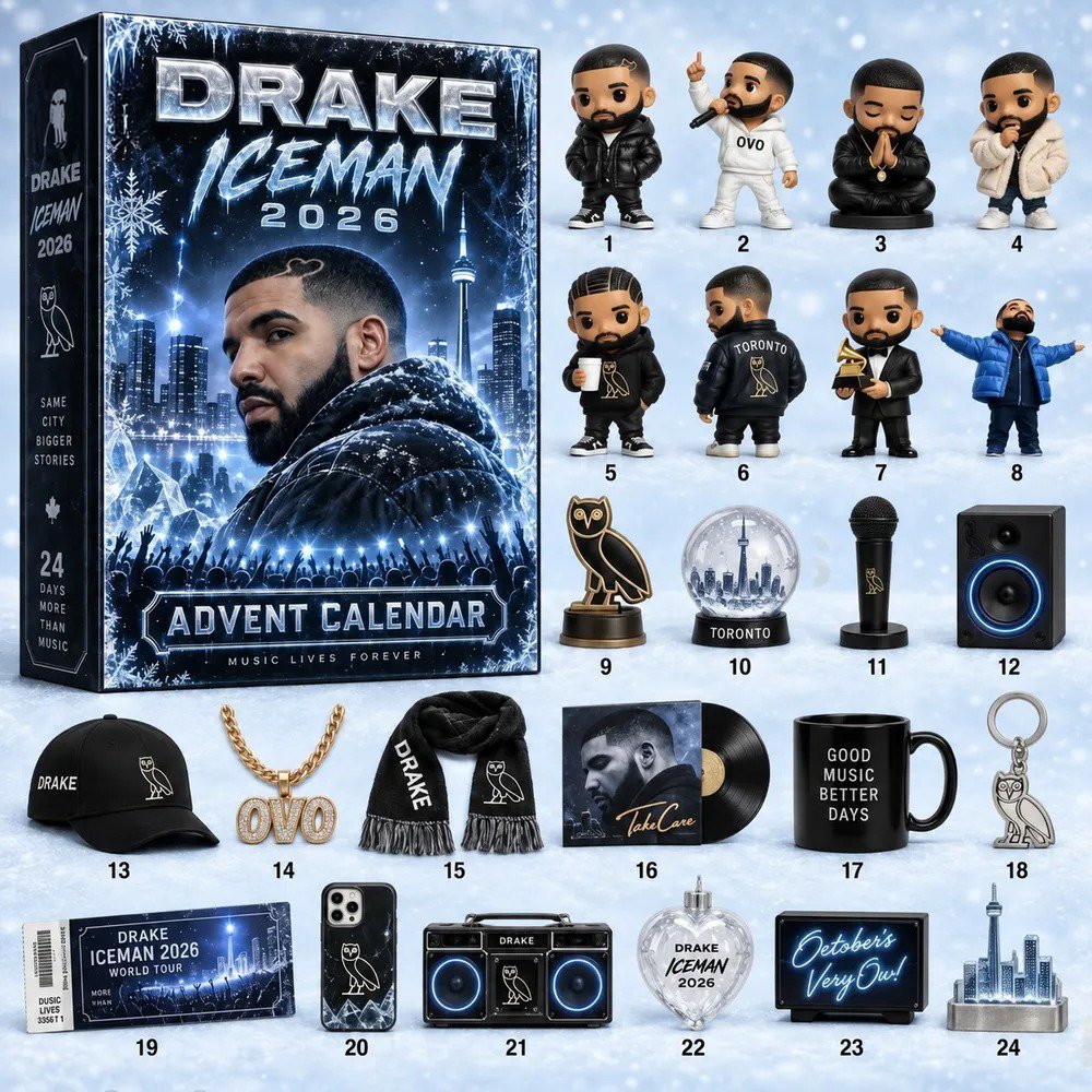 Drake Iceman Advent Calendar 2026 Toronto Rap Christmas Countdown Hip Hop Fans Gift