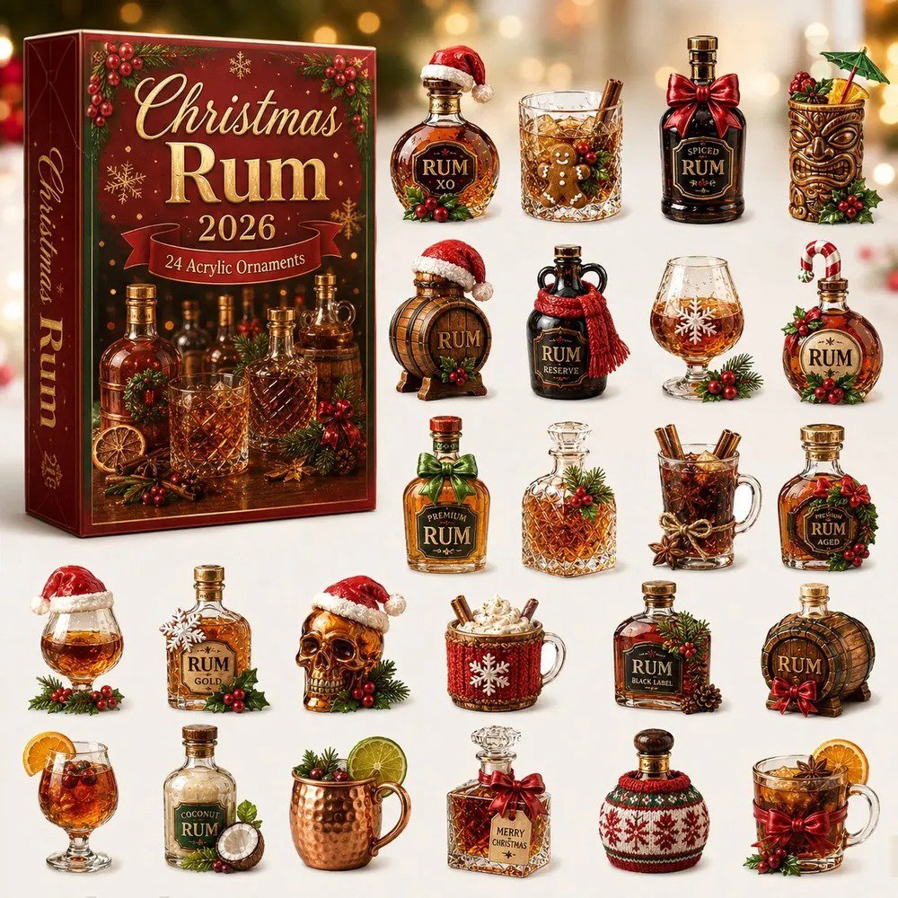 Christmas Rum Advent Calendar 2026 Tropical Drinks Christmas Countdown Liquor Lover Gift
