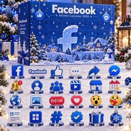 Facebook Advent Calendar 2026 Social Media Icons Christmas Countdown Social Media Gift