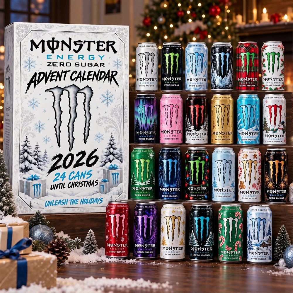 Monster Energy Zero Sugar Advent Calendar 2026 Energy Cans Christmas Countdown Xmas Gift