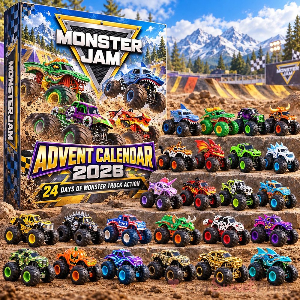 Monster Jam Advent Calendar 2026 Die Cast Trucks Christmas Countdown Monster Truck Fan Gift