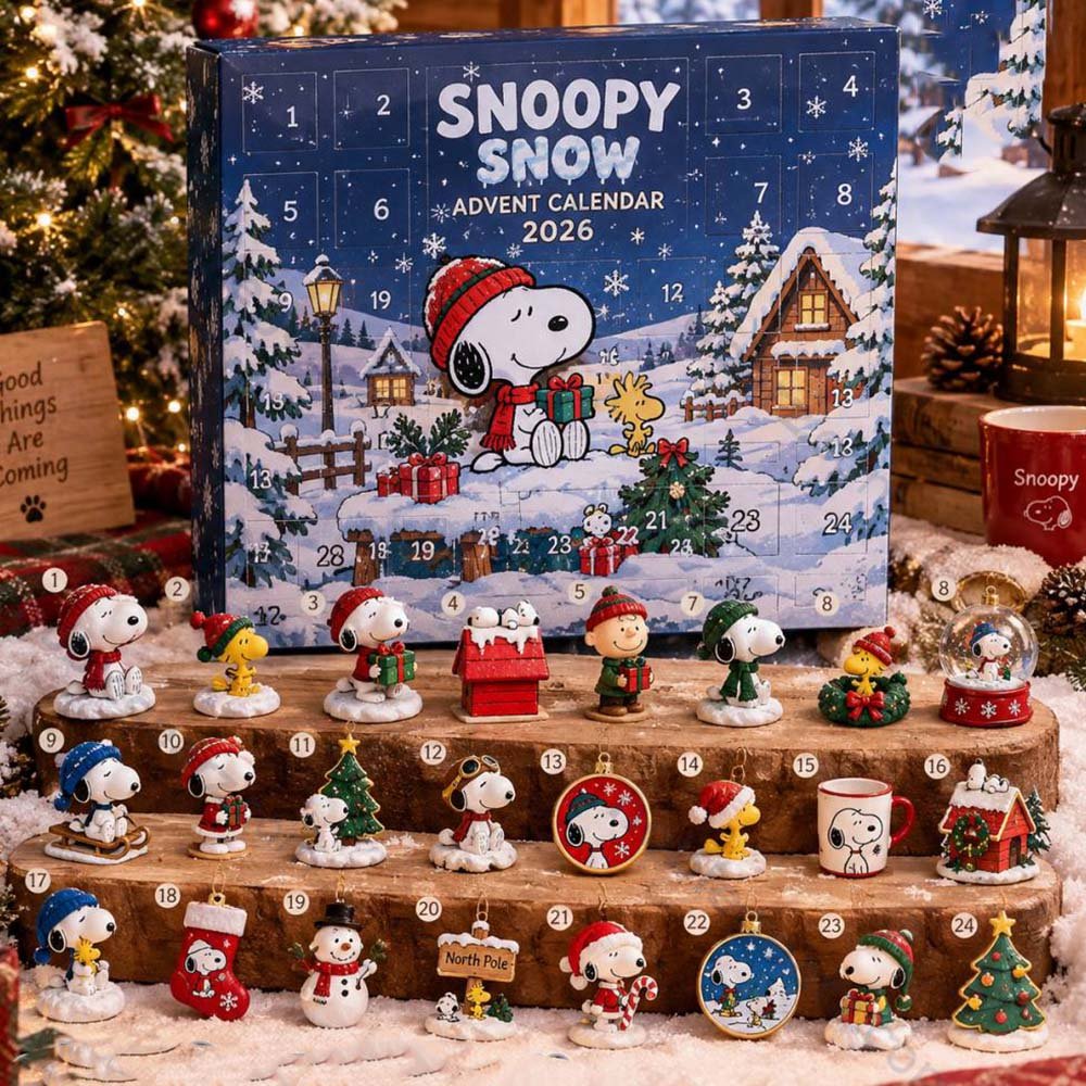 Snoopy Snow Advent Calendar 2026 Winter Woodstock Christmas Countdown Peanuts Lover Gift