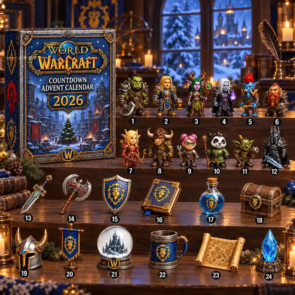 World Of Warcraft Advent Calendar 2026 Alliance Heroes Christmas Countdown Gamer Gift