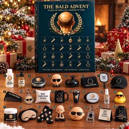 The Bald Advent Calendar 2026 Gag Head Care Christmas Countdown Funny Gift For Bald Men