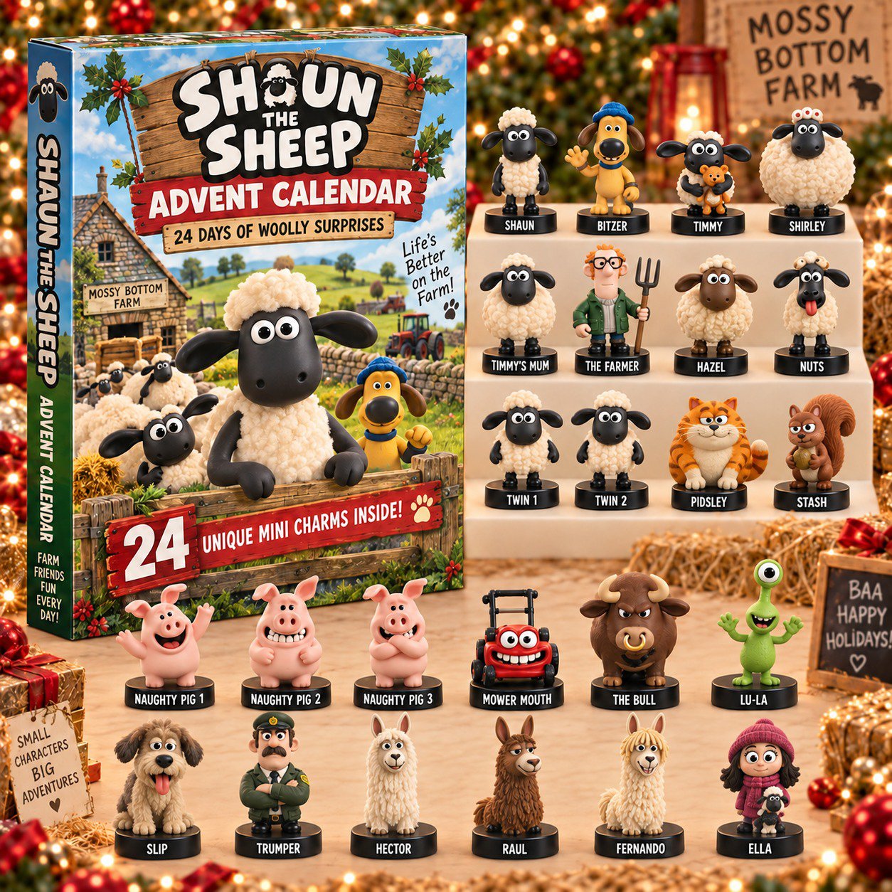 Shaun The Sheep Advent Calendar 2026 Mossy Bottom Farm Christmas Countdown Toddler Gift