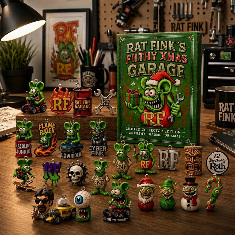 Rat Fink_s Filthy Xmas Garage Advent Calendar 2026 Hot Rod Christmas Countdown Garage Gift