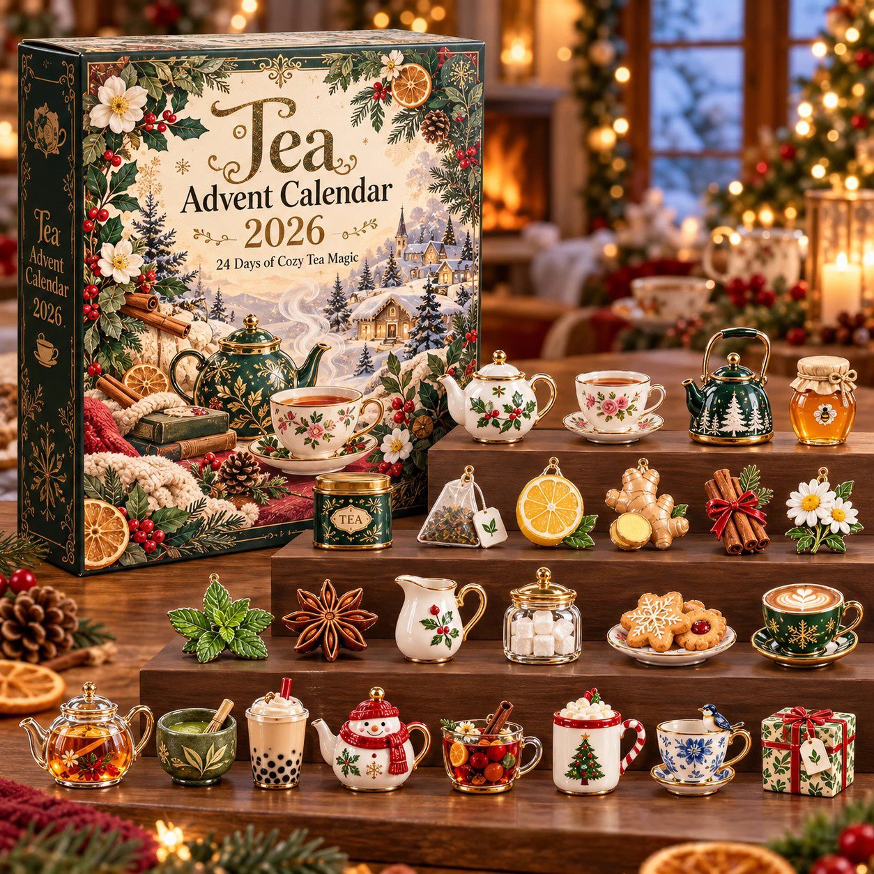 Tea Advent Calendar 2026 Cozy Teatime Charms Christmas Countdown Tea Lover Gift