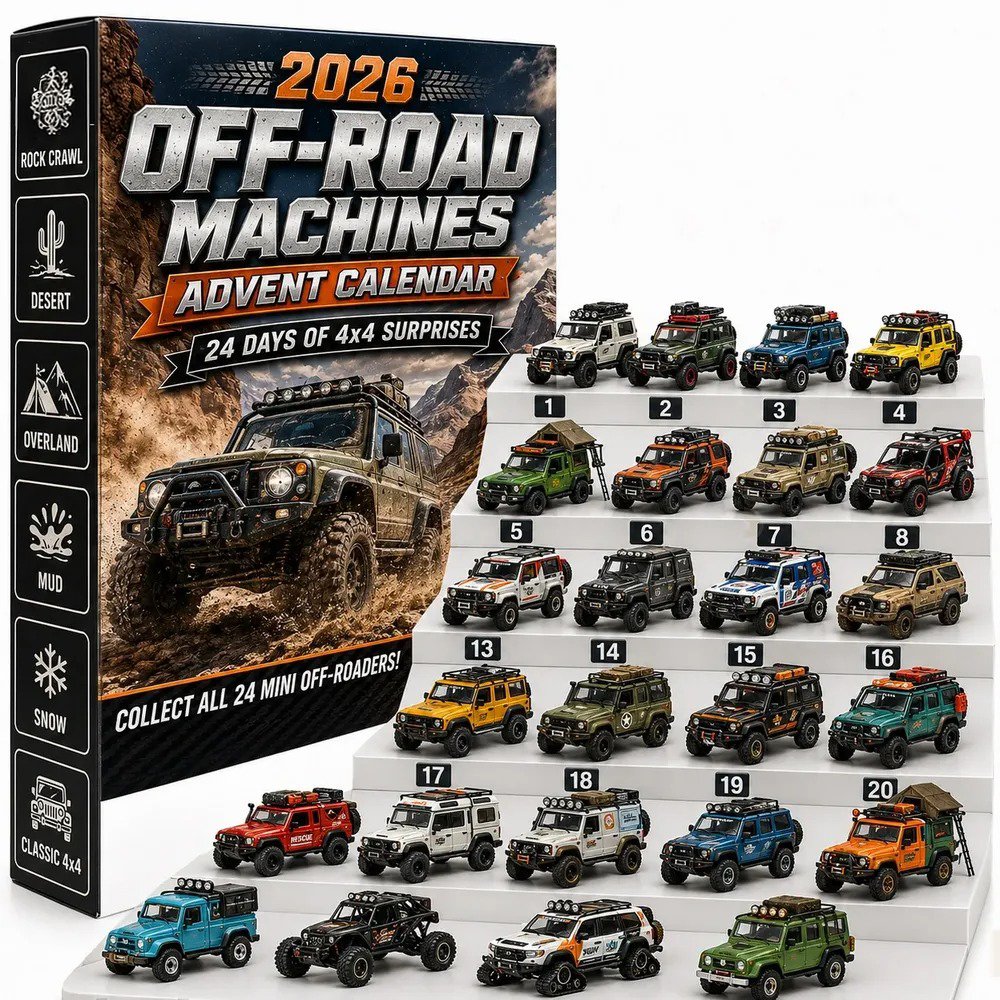 Off-Road Machines Advent Calendar 2026 4x4 Trucks Christmas Countdown Car Lover Gift