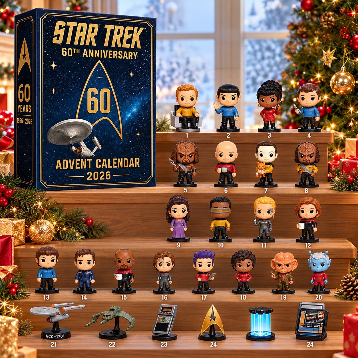 Star Trek 60th Anniversary Advent Calendar 2026 Starfleet Christmas Countdown Trekkie Gift
