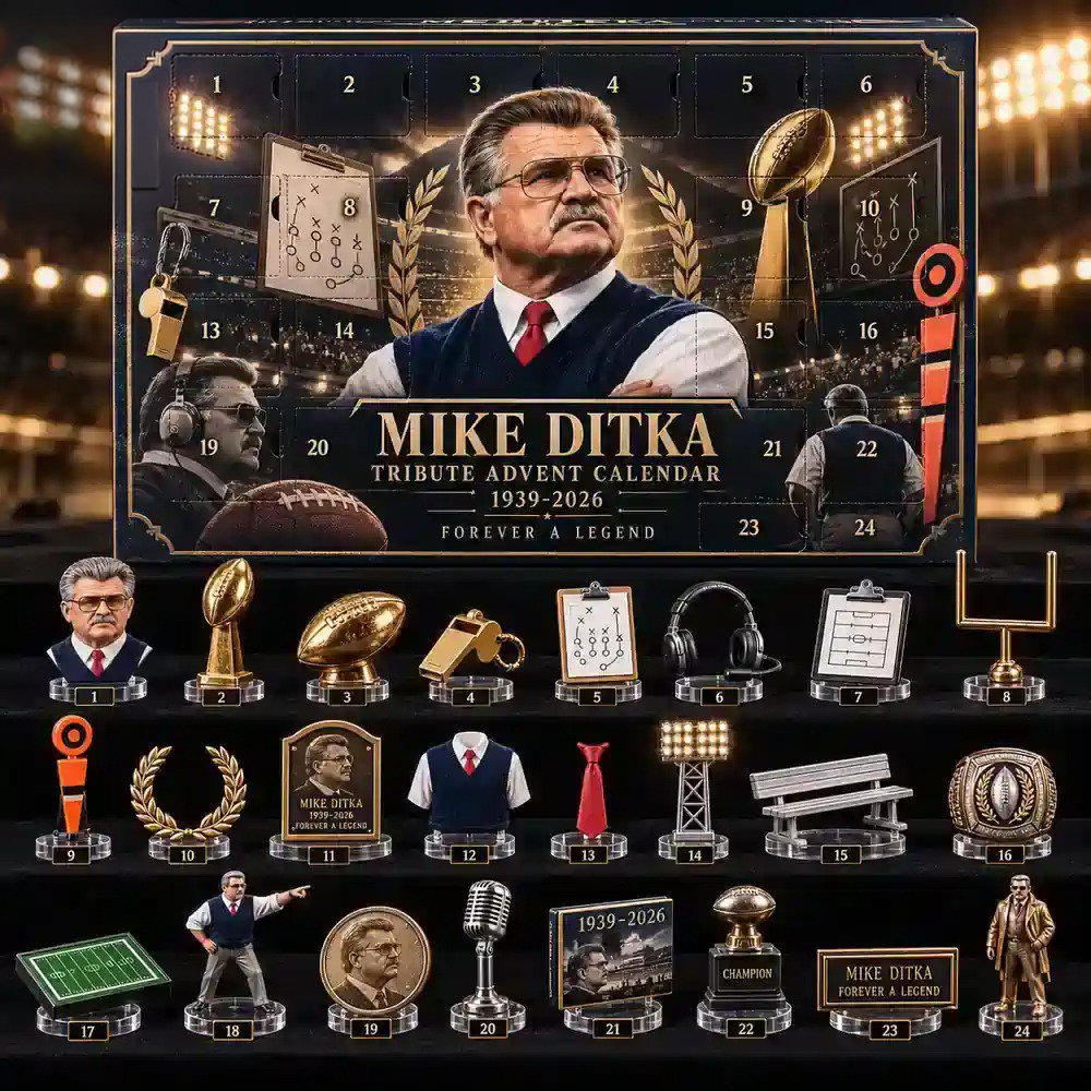 Mike Ditka Tribute Advent Calendar 2026 Football Legend Christmas Countdown Sport Fans Gift