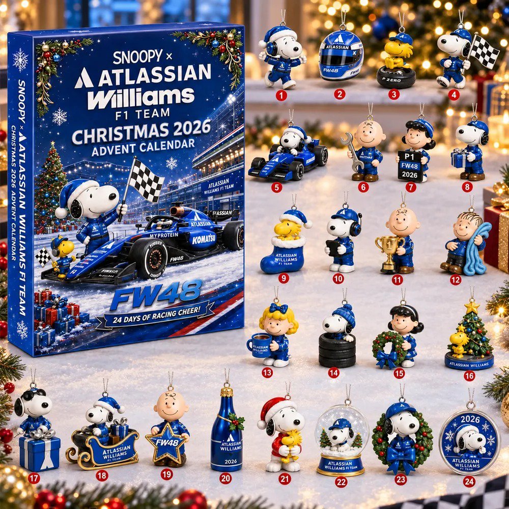 Snoopy X Atlassian Williams F1 Team Advent Calendar 2026 Christmas Countdown Racing Fans