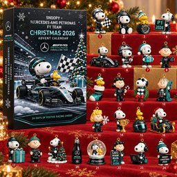 Snoopy X Mercedes AMG Petronas Advent Calendar 2026 F1 Racing Christmas Countdown Xmas Gift