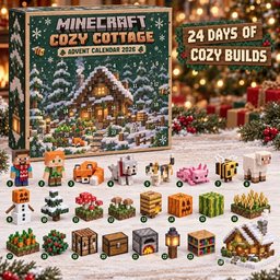 Minecraft Cozy Cottage Advent Calendar 2026 Pixel Builds Christmas Countdown Gamer Gift