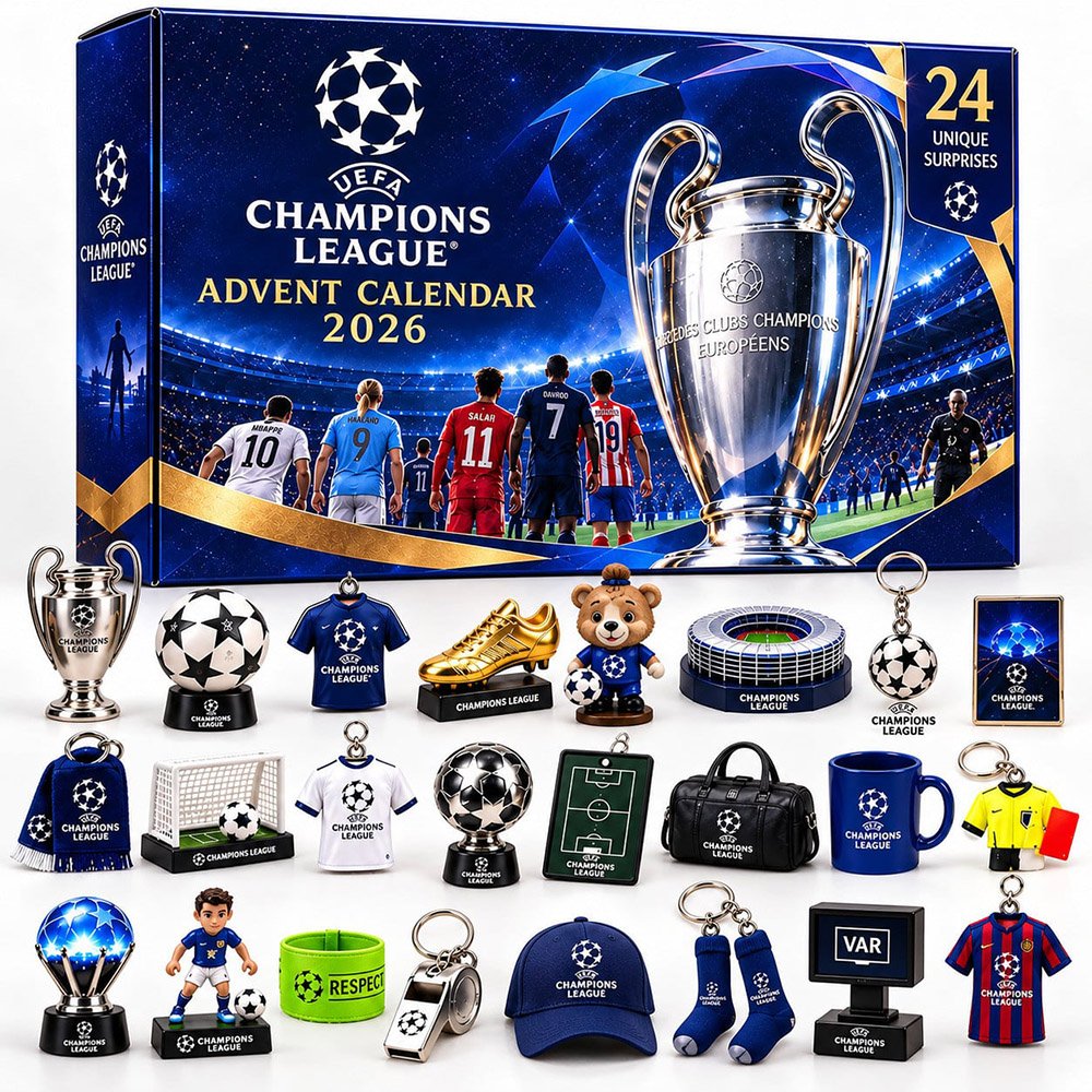 UEFA Champions League Advent Calendar 2026 Football Trophy Christmas Countdown Soccer Fans