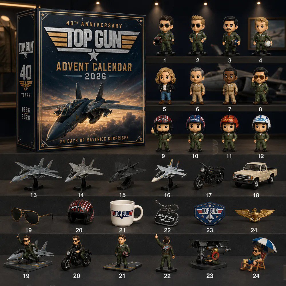 Top Gun 40th Anniversary Advent Calendar 2026 Maverick Christmas Countdown Movie Lovers